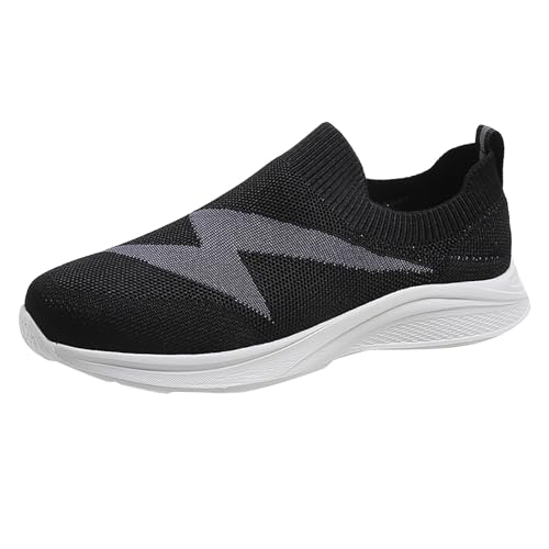 Damen-Sommer-Mesh-atmungsaktive leichte Laufschuhe und Sport-Einzelschuhe Mokassins Schuhe Damen (Black, 35) von Generic