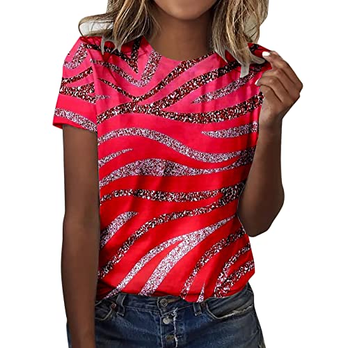 Damen Sommer Oberteile Kurzarm Tshirt,Schlupfblusen,Bluse Mit Stickerei,Bluse V Ausschnitt,T Shirt Bunt,T Shirt Stickerei,Rotes Tshirt,Oversize Karohemd Damen von Generic