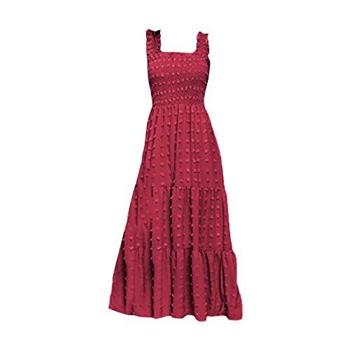 Damen Sommerkleid Knielang Strandkleid Tunika Lässiges,Grünes Sommerkleid Lang,Kleider Midi Elegant,Weißes Kleid Mit Perlen,Kleid Orange Sommer,Weißes Langes Kleid,Kleid Mit Raffung von Generic