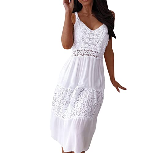 Damen Sommerkleid Schick Sexy Elegant Leicht Luftig Blusenkleid Sommerkleid Maxi Kurzarm Große Größen Lang Maxikleid Strandkleid A Linie mit Blumen Curvy Festlich Freizeitkleid Boho Kleid von Generic