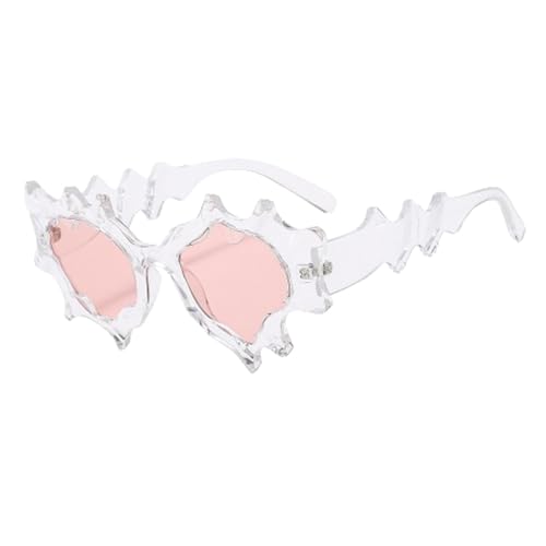 Damen-Sonnenbrille, Damen-Sonnenbrille, dekorative Partybrille, Sonnenbrille mit unregelmäßigem Visier, trendige -Sonnenbrille für Damen und Herren, UV400-Töne für Damen, durchsichtig, Se référer von Generic