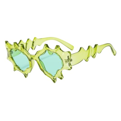 Damen-Sonnenbrille, Damen-Sonnenbrille, dekorative Partybrille, Sonnenbrille mit unregelmäßigem Visier, trendige -Sonnenbrille für Damen und Herren, UV400-Töne für Damen, grün, Se référer au von Generic