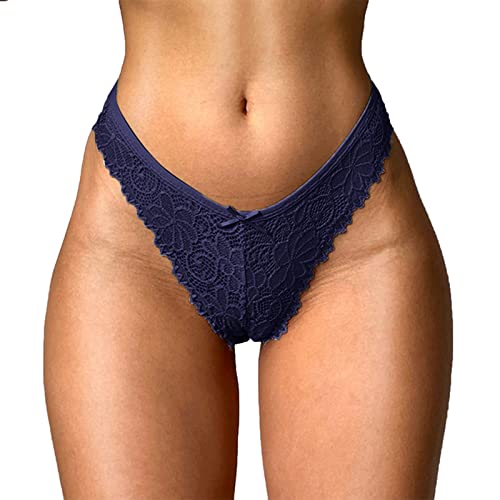 Damen Spitze Slips Niedrige Taille O-Ring Tangas für Frauen Bauchkontrolle Strings Slip Damen Bequeme Spitze reizvolle Dessous Tangas niedrige Taille T-Rücken Unterhose Unterwäsche von Generic