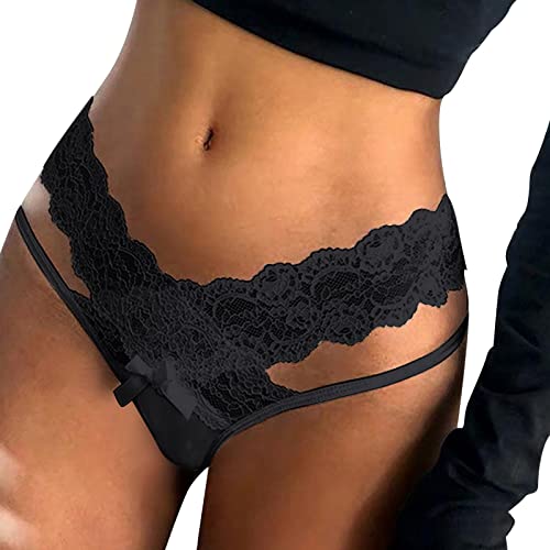 Damen Spitze Slips Niedrige Taille O-Ring Tangas für Frauen Bauchkontrolle Strings Slip Damen Bequeme Spitze reizvolle Dessous Tangas niedrige Taille T-Rücken Unterhose Unterwäsche von Generic