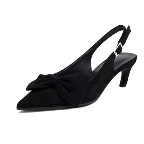 Damen Spitze Zehen Slingback-Kleid Sandalen Mit Schleife Kätzchen Ferse Leopard Partei Abschlussball Pumps Slip Auf Sommersandalen Mit Schnalle,Schwarz,40 EU Damen Spitze Zehen Slingback-Kleid Sandalen Mit Schleife Kätzchen Ferse Leopard Partei Abschlussball Pumps Slip Auf Sommersandalen Mit Schnalle,Schwarz,40 EU von HXTYXCQ