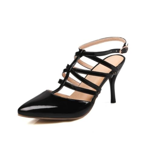 Damen Spitze Zehen Slingback Sommer Sandalen Knöchelriemen Kleid Pumps Mit Schnalle Hoher Pfennigabsatz Partei Abschlussball Sandalen,Schwarz,43.5 EU Damen Spitze Zehen Slingback Sommer Sandalen Knöchelriemen Kleid Pumps Mit Schnalle Hoher Pfennigabsatz Partei Abschlussball Sandalen,Schwarz,43.5 EU von HXTYXCQ