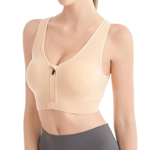 Damen Sport BH Stark Halt Active Bra Höhe Beanspruchung Trainieren Bustier Fuer Yoga Fitness - Mit Reißverschluss von Generic