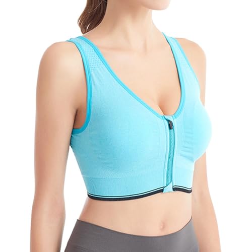 Damen Sport BH Stark Halt Active Bra Höhe Beanspruchung Trainieren Bustier Fuer Yoga Fitness - Mit Reißverschluss von Generic