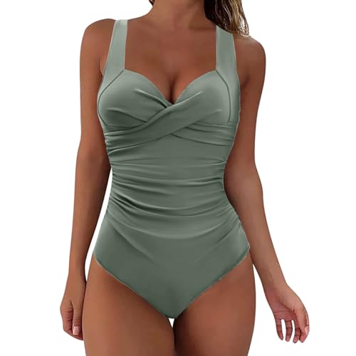 Damen Sport Einteiliger Badeanzug Body Shaping Bademode,Einteiler Badeanzug,Bikini Mit Breitem Bund,Bauch Weg Badeanzug,Push Up Bikini Schwarz,Badeanzug Kleid Damen von Generic