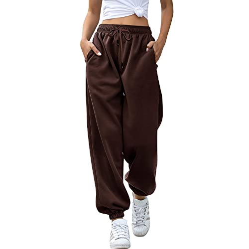 Damen Sporthose Jogging Hose Frauen Sporthose lang Leichte Bequeme Baggy Workout Jogginghose Jogger Laufhosen Track Pants (XXY4-C, M) von Generic