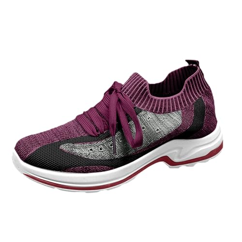 Damen-Sportschuhe, orthopädisch, atmungsaktiv, leicht, Laufschuhe, rutschfest, Outdoor, modisch, lässig, rot, 41 EU von Generic