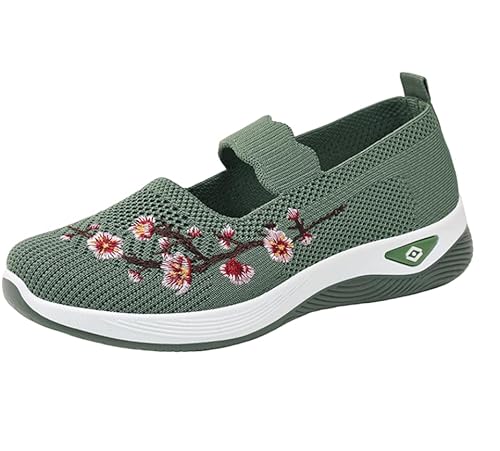 Damen-Sportschuhe für Frühling und Herbst, modisch, atmungsaktiv leicht rutschfest verschleißfest lässig Sportschuhe atmungsaktiv Flache Slipper aus Mesh,Cyan,39 EU von Generic