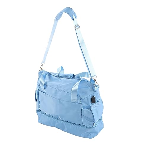 Damen-Sporttasche, Großes Fassungsvermögen, Tragbar, Wasserdichter Reißverschluss für Reisen (hellblau) von Shanrya