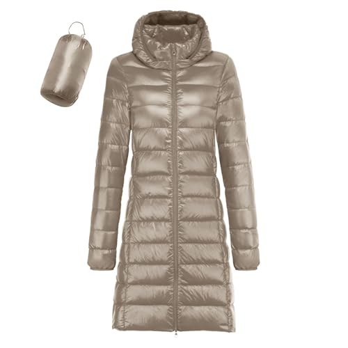 Damen Steppjacke Winterjacke Damen Lang Steppjacke Leicht Übergangsjacke Mit Kapuze Daunenjacke Winter Steppjacke Lang Warm Puffer Jacke Women Gesteppte Jacke Daunen Ultraleichte von Generic