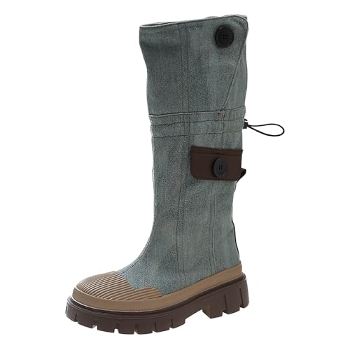 Damen Stiefeletten Damen Cowboystiefel Mittelalter Stiefel Mit Schnalle Absatz Niederung Stiefel Trachten Elegant Übergangsstiefel Blockabsatz Halbhoch Boots Damenstiefel von Generic