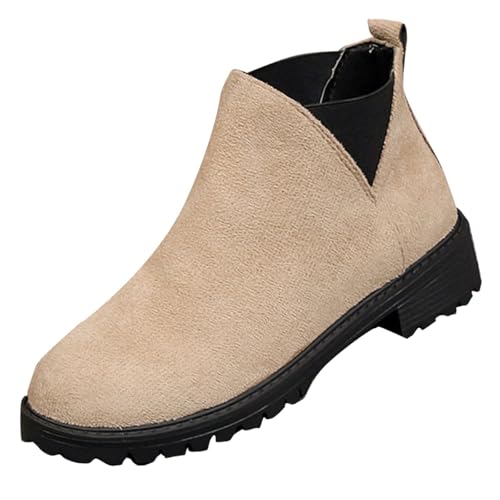 Damen Stiefeletten Halbstiefel Cowboystiefel Cowboyboots Blockabsatz Ankle Schuhe Kurzstiefel Braun Übergangsstiefel Blockabsatz Halbhoch Boots Westernstiefel von Generic