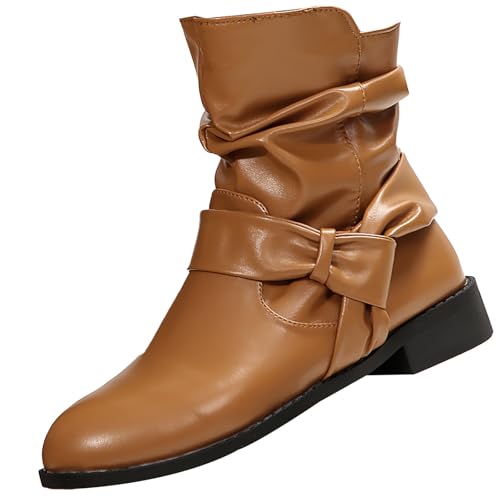 Damen Stiefeletten Spitz Schlupfschuhe Cowboy Stiefel Cowboyboots Blockabsatz Ankle Schuhe Kurzstiefel Halbhohe Westernstiefel Blockabsatz Halbhoch Boots Damenstiefel von Generic