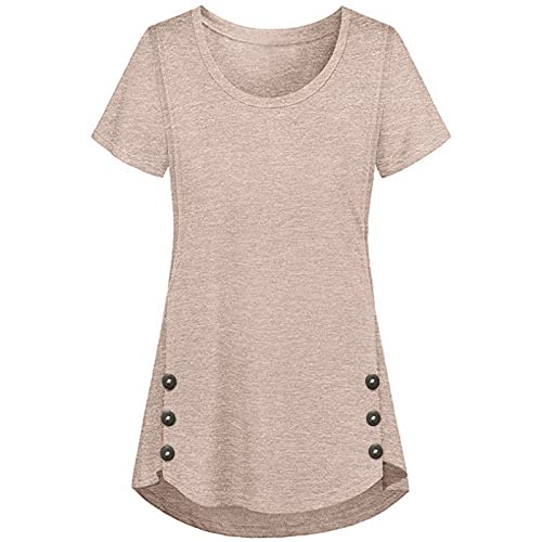 Damen Stillshirt Umstandsmode T-Shirt V-Ausschnitt Bluse Umstandstop Umstandsshirt Schwangerschaft Kleidung Stilltop Langarmshirt Basic Oberteil Langarm Tops3/4 Ärmel Kariertes Hemd (Pink #4, L) von Generic