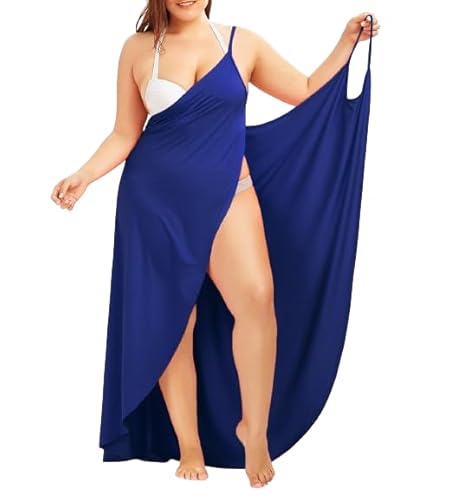Damen-Strandkleid, Spaghettiträger, Sarongs, rückenfrei, Wickelkleid, Midi-Kleider., Dunkelblau, S Damen-Strandkleid, Spaghettiträger, Sarongs, rückenfrei, Wickelkleid, Midi-Kleider., Dunkelblau, S von Generic