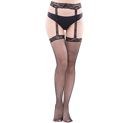 Damen Strapsstrümpfe Gürtel Strapsstrümpfe Für Damen Mit Spitze Sexy Netz Strumpfhosen Spitze Strumpfwaren Transparent Netzstrümpfe Für Frauen von Generic