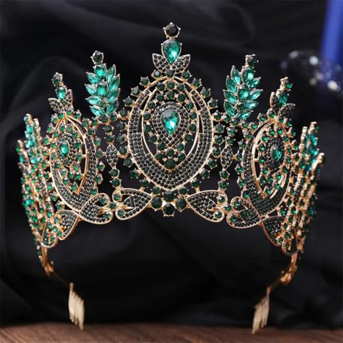 Damen Strass Tiara Krone Hochzeitskleid Braut Haarschmuck Krone Haarschmuck Voll EN8 Gold von Generic