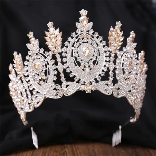 Damen Strass Tiara Krone Hochzeitskleid Brautfrisur Krone Haarschmuck Champagner Damen Strass Tiara Krone Hochzeitskleid Brautfrisur Krone Haarschmuck Champagner von Generic