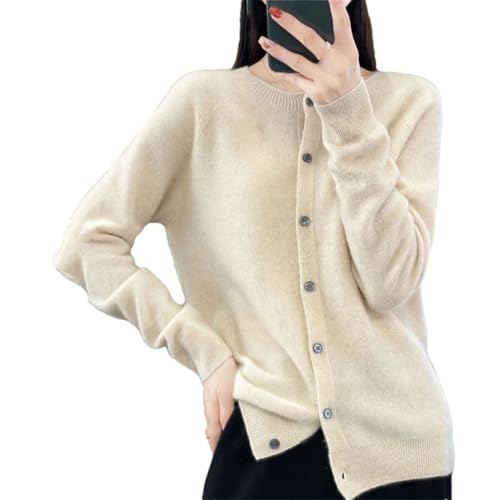 Damen-Strickjacke Aus Wolle Mit Rundhalsausschnitt Damen-Strickjacke Aus Wolle Mit Rundhalsausschnitt von Generic