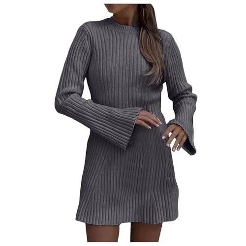 Damen Sweatkleid Winterkleid Rundhals-Strickkleider Pulloverkleid Frauen| Minikleid Damen Langarm Casual Hohe Elastizität Kleider Strick Mini Kleider Herbst Winter Pullover Lang Freizeitkleid Damen Sweatkleid Winterkleid Rundhals-Strickkleider Pulloverkleid Frauen| Minikleid Damen Langarm Casual Hohe Elastizität Kleider Strick Mini Kleider Herbst Winter Pullover Lang Freizeitkleid von Generic
