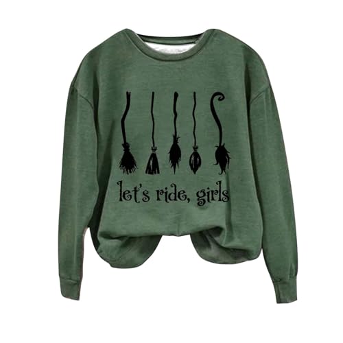 Damen Sweatshirt Halloween Kostüm Basic Rundhalsausschnitt Pullover Sport Langarm Sweatshirt Ohne Kapuze Casual Oberteil Langarmshirt Herbst Winter Pulli Teenager Mädchen Streetwear von Generic