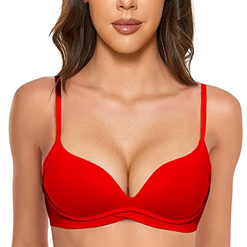 Damen T-Shirt BH mit Push Up Gepolstert Bralette BHS ohne Bügel Nahtloser Bequemer Softschalen BH von Generic