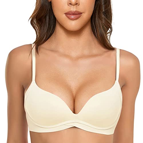 Damen T-Shirt BH mit Push Up Gepolstert Bralette BHS ohne Bügel Nahtloser Bequemer Softschalen BH von Generic