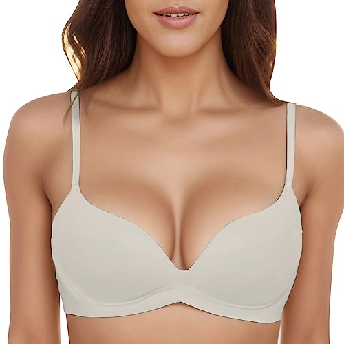 Damen T-Shirt BH mit Push Up Gepolstert Bralette BHS ohne Bügel Nahtloser Bequemer Softschalen BH von Generic