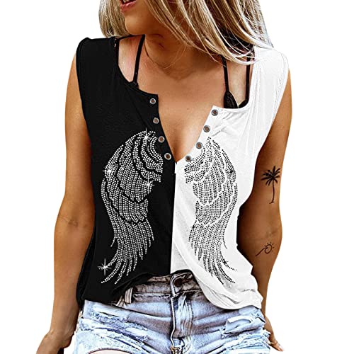 Damen Tank Top Sommer Smooth As Tennessee Whiskey Shirt Ärmellose Basic T Shirt Sexy V-Ausschnitt Weste Tunika Blusentop (Black#1, XL) von Generic