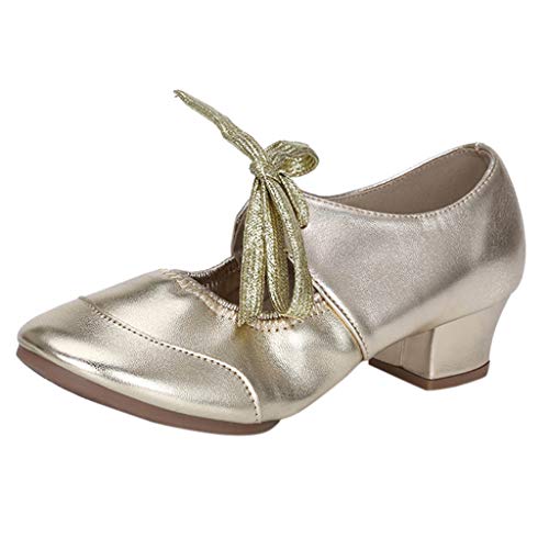 Damen Tanzschuhe Elegant Schnürschuhe Modern Geschlossene Zehen Latein Niedrigem Absatz Damenschuhe Blockabsatz Performance Schuhe Salsa Party Ballsaal Jazz Gesellschaftstanzschuhe von Generic