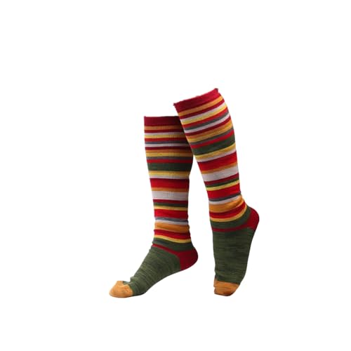 Damen Thermo-Kniestrümpfe Kniestrümpfe Damen & Herren Baumwolle Mit Komfortbund Warme Winterstrümpfe Aus Wolle Retro Schüler Überknie Strick Socken von Generic