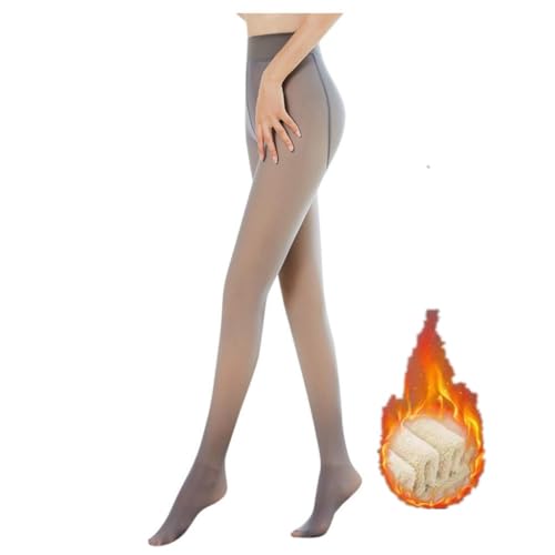 Damen Thermo Strumpfhose Warm und Transparent Strumpfhose Gefüttert Hautfarben Winter Warme Strümpfe Sexy Leggings Verstärkte Strumpfhose reißfes Feinstrumpfhose (Grau,90G) von Generic