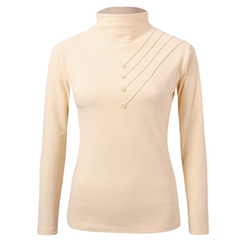 Damen Thermo Unterhemd Langarm warmes langärmliges Thermo-Shirt Damen Stehkragen Thermounterhemd Damen Eng Unterziehshirt Rollkragen Damen Pullover V Ausschnitt Damen Ski- & Thermohemd von Generic