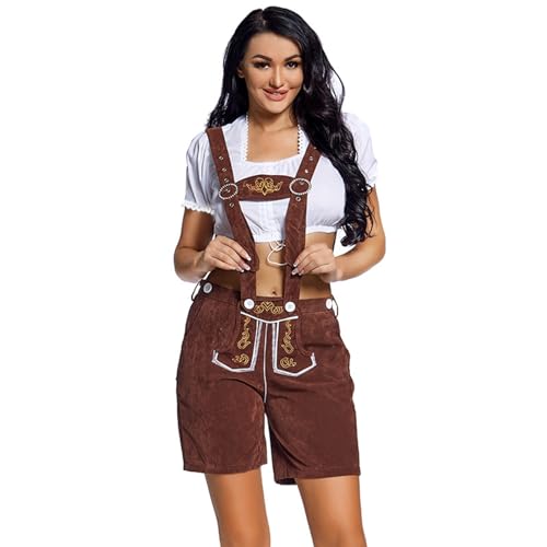 Damen Trachten Lederhose - Vintage kurz - Büffelleder Trachtenlederhose - Hose Dunkelbraun Damen Trachten Lederhose - Vintage kurz - Büffelleder Trachtenlederhose - Hose Dunkelbraun von Generic