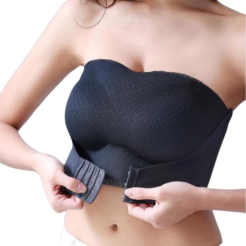 Damen Trägerloser BH mit vorderer Schnalle Ohne Bügel Nahtlos Bandeau BHS Push Up RüCkenfrei BH Unterwäsche mit Abnehmbare Träger BH von Generic