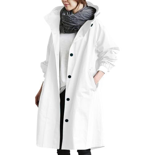Damen Trenchcoat Leichter Mantel Langer Winddichter Jacke Mit Zweireiher Cardigan Wintermantel Einfarbig Revers Damenmantel Windjacke üBergangsmantel Mit Taschen Mit KnöPfen Winterjacke von Generic