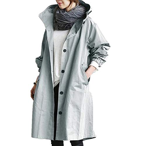 Damen Trenchcoat mit Kapuze Mantel Übergangsjacke Klassische Frühling Ledermantel Lange Winddichter Übergangsmantel Trenchcoat Longjacke Damen übergang Jacke Coat(A1-Hellblau,4XL) Damen Trenchcoat mit Kapuze Mantel Übergangsjacke Klassische Frühling Ledermantel Lange Winddichter Übergangsmantel Trenchcoat Longjacke Damen übergang Jacke Coat(A1-Hellblau,4XL) von Generic