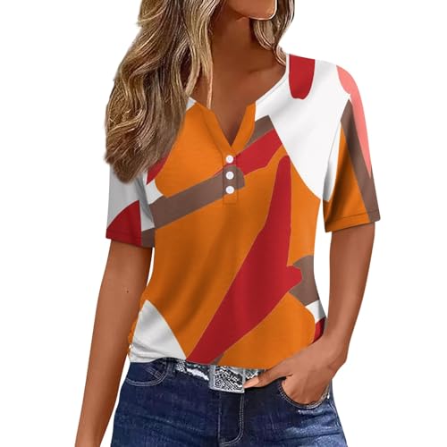 Generic Damen Tshirt Schwarz Damen 2024 Grafik-T-Shirts für Frauen Damen Täglicher Druck V Ausschnitt Tops Kurzarm Rundhals T-Shirt Generic Damen Tshirt Schwarz Damen 2024 Grafik-T-Shirts für Frauen Damen Täglicher Druck V Ausschnitt Tops Kurzarm Rundhals T-Shirt von Generic