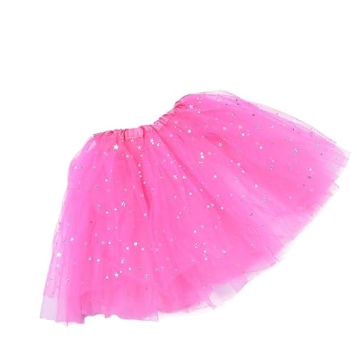 Damen Tüllrock 50er Ballett Unterrock Elastische Hohe Taille Petticoat Tanzkleid Karneval Kostüm Rockabilly Cosplay Prom Abendkleider (Hell-Pink,Einheitsgröße) von Generic