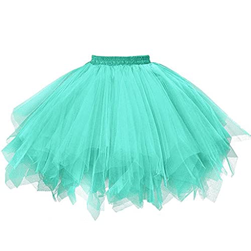 Damen Tüllrock 50er Rockabilly Petticoat Tutu Unterrock Tanzrock Tütü Kurz Rock Ballett Cosplay Festliche Karneval Kostüm von Generic