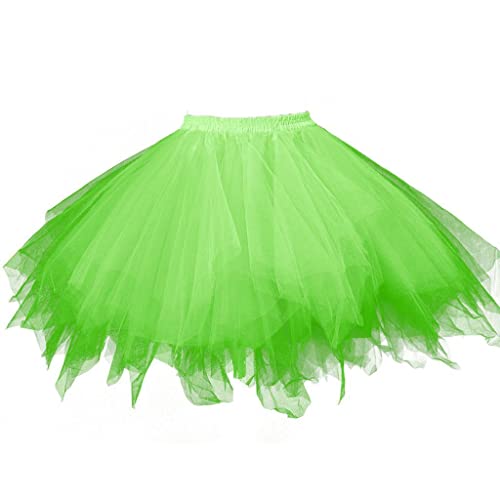 Damen Tüllrock 50er Rockabilly Petticoat Tutu Unterrock Tanzrock Tütü Kurz Rock Ballett Cosplay Festliche Karneval Kostüm von Generic