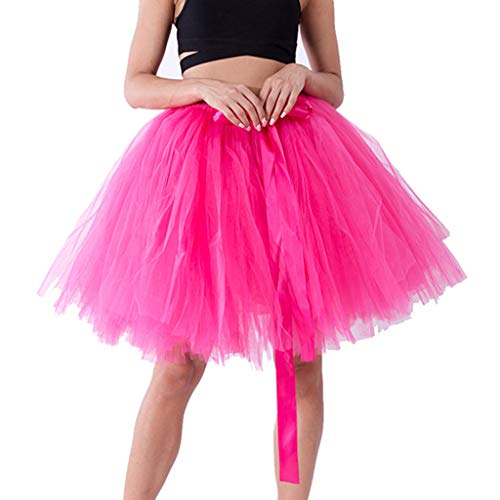 Damen Tüllrock Tütü,Karneval Kostüm Tutu,Rock Knielang Petticoat Multi-Schichten Elegant Unterrock Elastisch Swing Röcke Ballettrock Ballkleid Tanzkleid Puffy Reifrock für Erwachsene von Generic