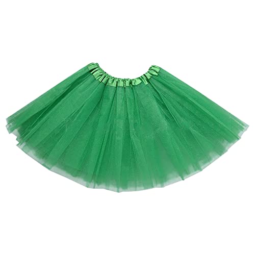 Damen Tütü Rock Minirock Mehrlagiger Tutu-Rock Karneval Party Kostüm Minirock Tanzkleid Partykleid Kostüm Karneval Kostüm Damen Tüllrock Für Halloween Dress Up Party (ZA-Green, One Size) von Generic