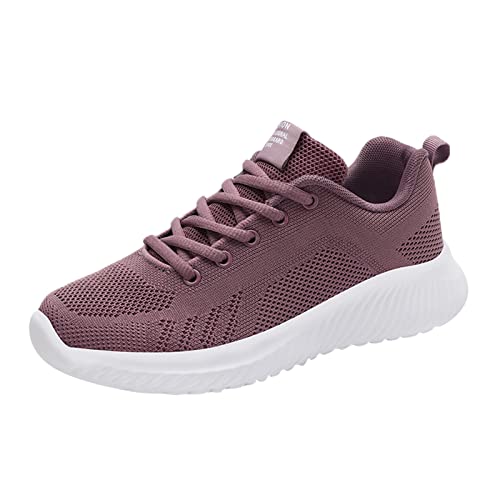 Damen Turnschuhe Atmungsaktiv Freizeitschuhe Bequem Leicht Sport Fitness Walking Laufschuhe Mesh Oberfläche Weiche Sohle Rutschfest Modisch Elegant (Purple, 42) von Generic