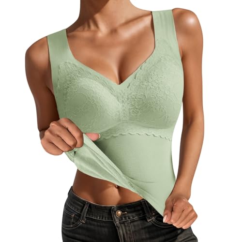 Damen Unterhemd Shapewear Bauchweg Hemd Formende Oberteile BH Tank Tops Hemdchen Spitze Westenoberteil Vests Shaping Bauch Weg Shirts Body Shaper von Generic