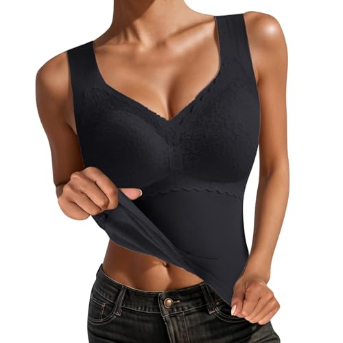 Damen Unterhemd Shapewear Bauchweg Hemd Formende Oberteile BH Tank Tops Hemdchen Spitze Westenoberteil Vests Shaping Bauch Weg Shirts Body Shaper von Generic